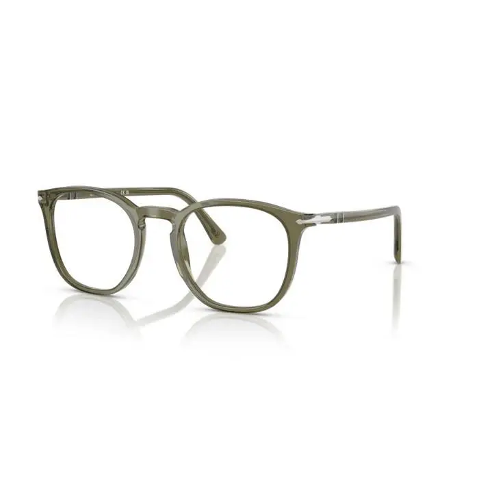 0PO3318V 1142 - Olive Transparent Green/clear Lens 49mm Men`s Eyeglasses by Persol