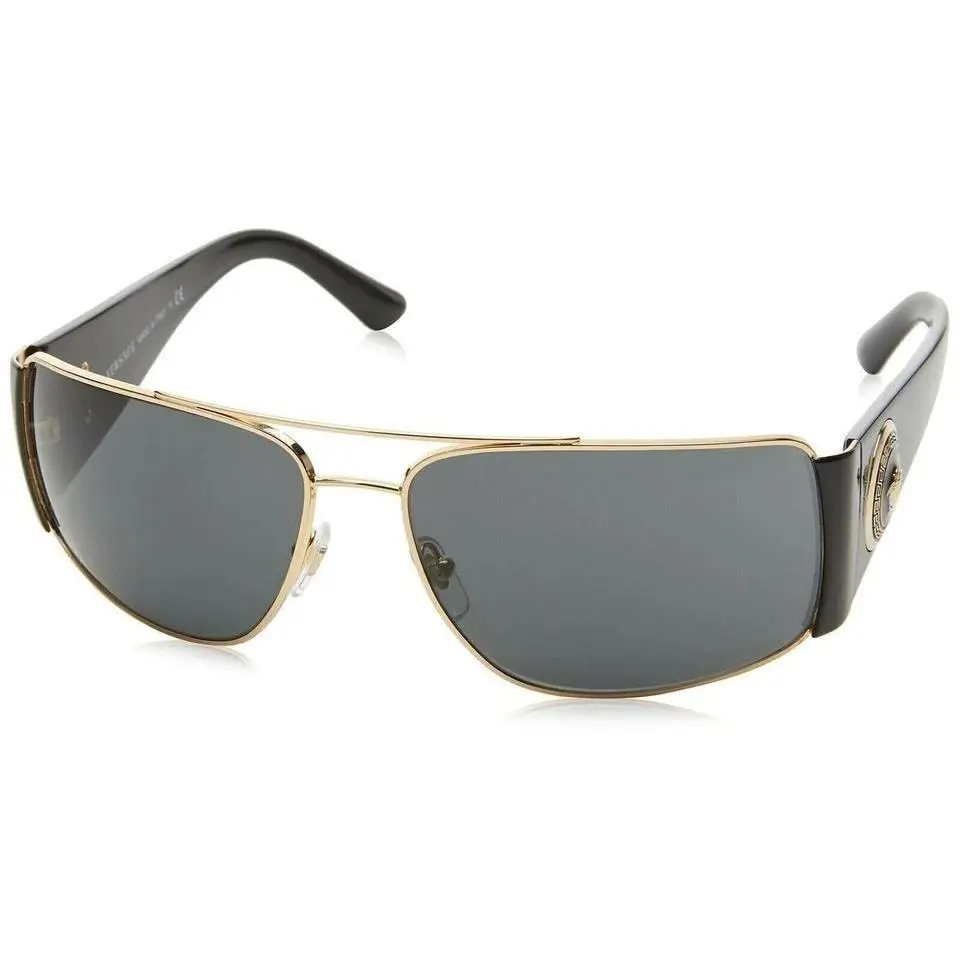 Versace Men Sunglasses Gold Dark Grey 63-15-145