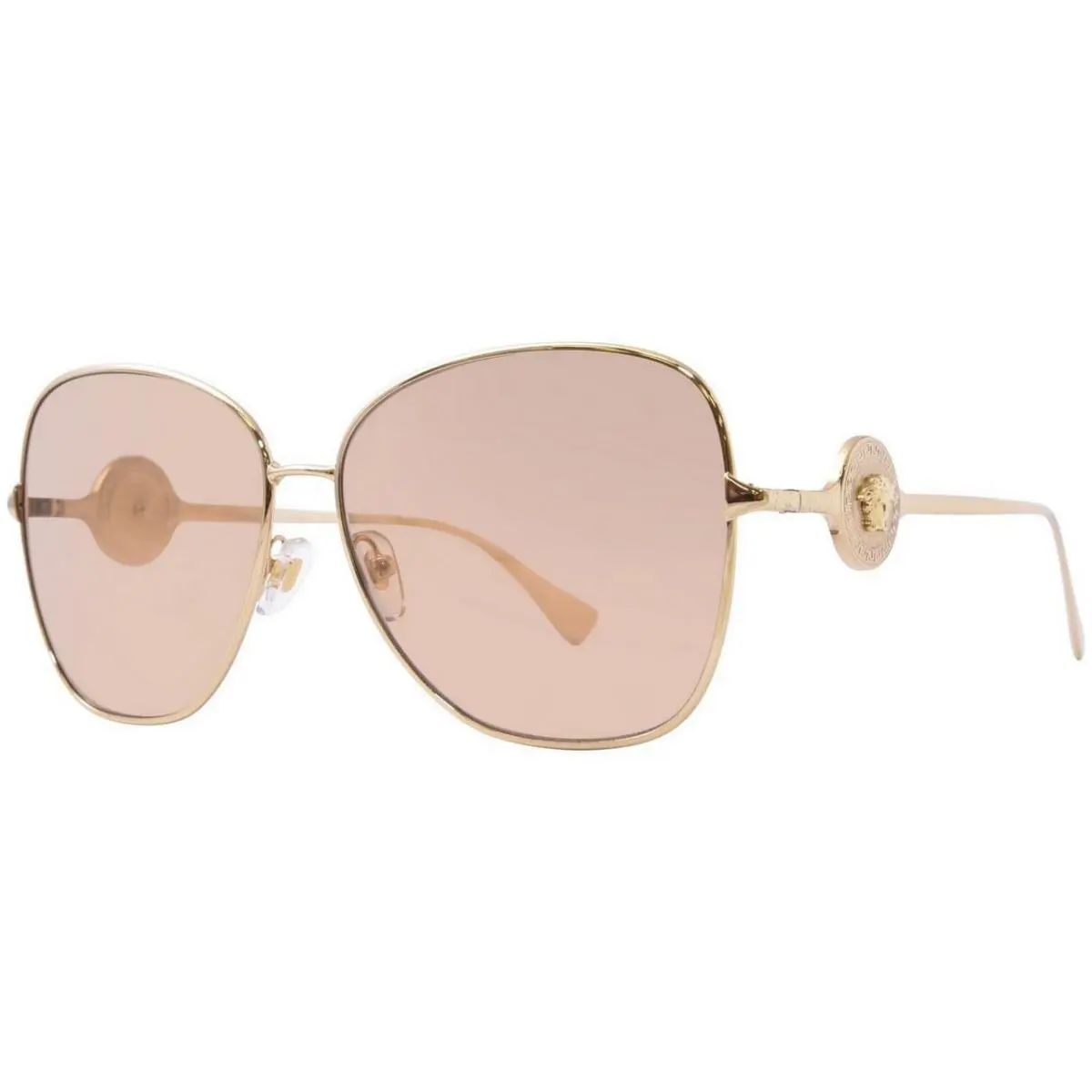 Versace Women`s Sunglasses Gold Light Brown Mirror Silver Internal 60-14-140