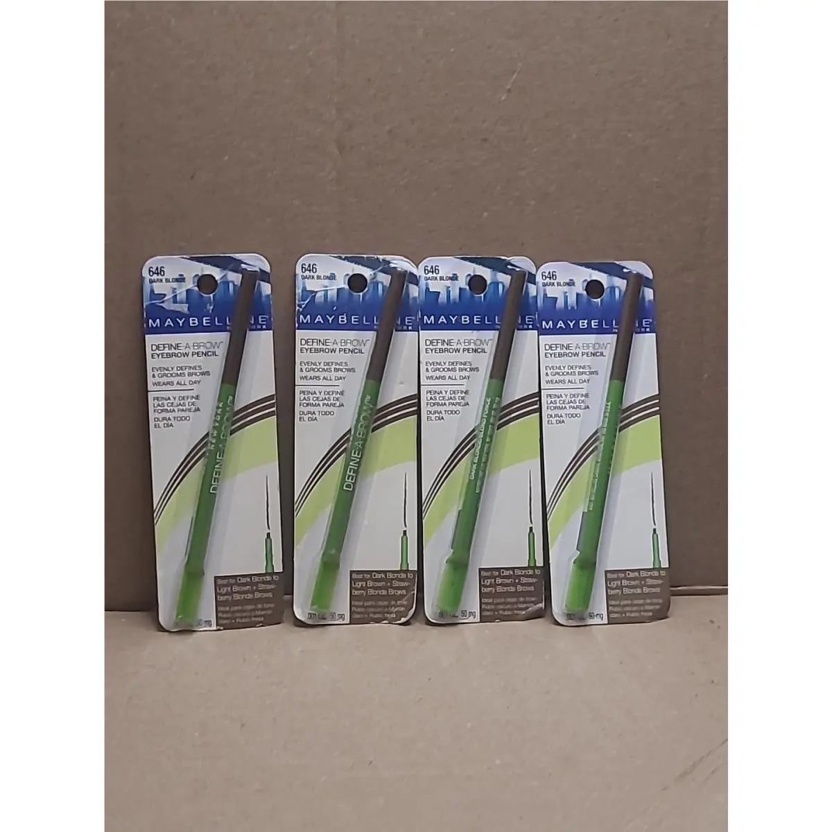 New Maybelline Define-a-brow Eyebrow Pencil 646 Dark Blonde ×4