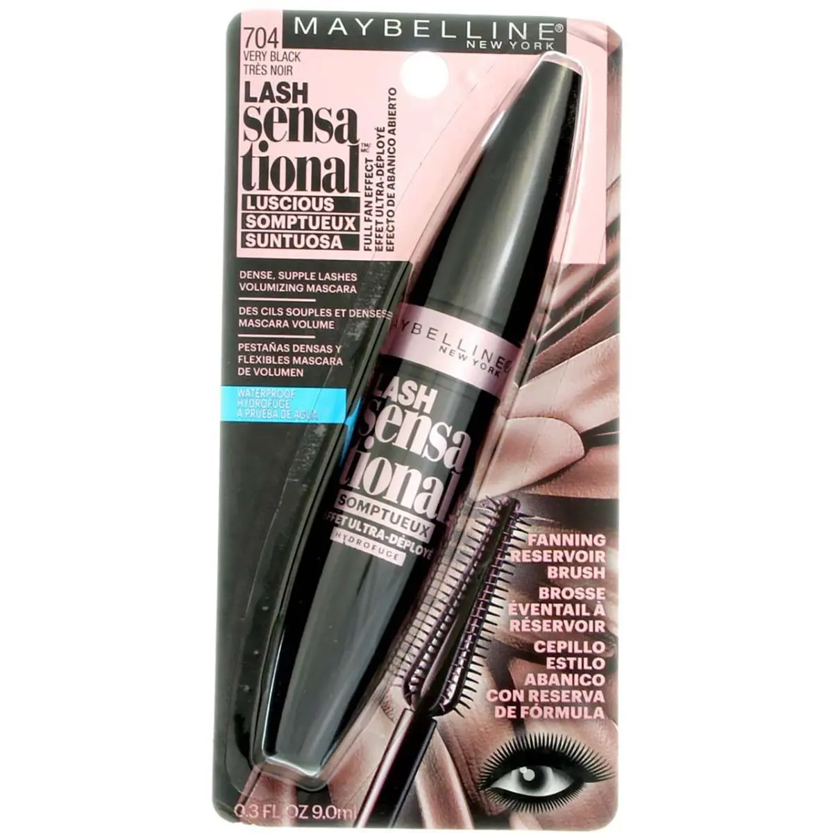 4 Pack  Lash Sensational Luscious Waterproof Mascara Very Black by Maybelline