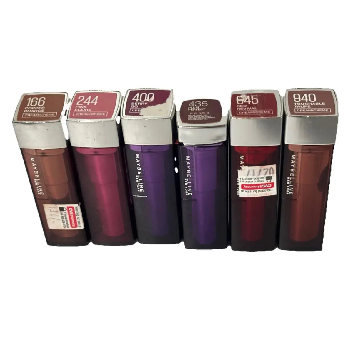6x Maybelline New York Color Sensational Lipstick 166 244 400 435 645 940