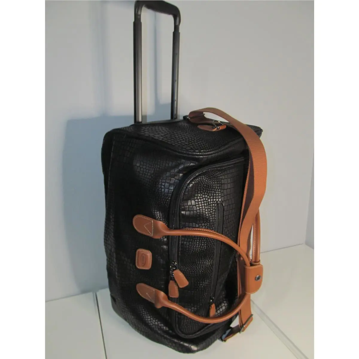 Bric`s Bric`s-milano Italy My Safari 21 Rolling Carry-on Duffel-black-pvc/leather-nwt