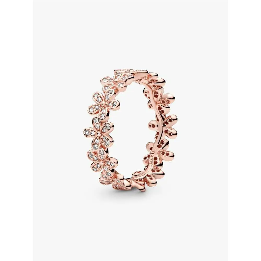 Pandora 14k Rose Gold Plated Dazzling Daisy CZ Meadow Ring 180934CZ-54