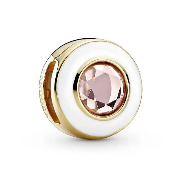 Pandora White Circle Clip Charm 768715C02