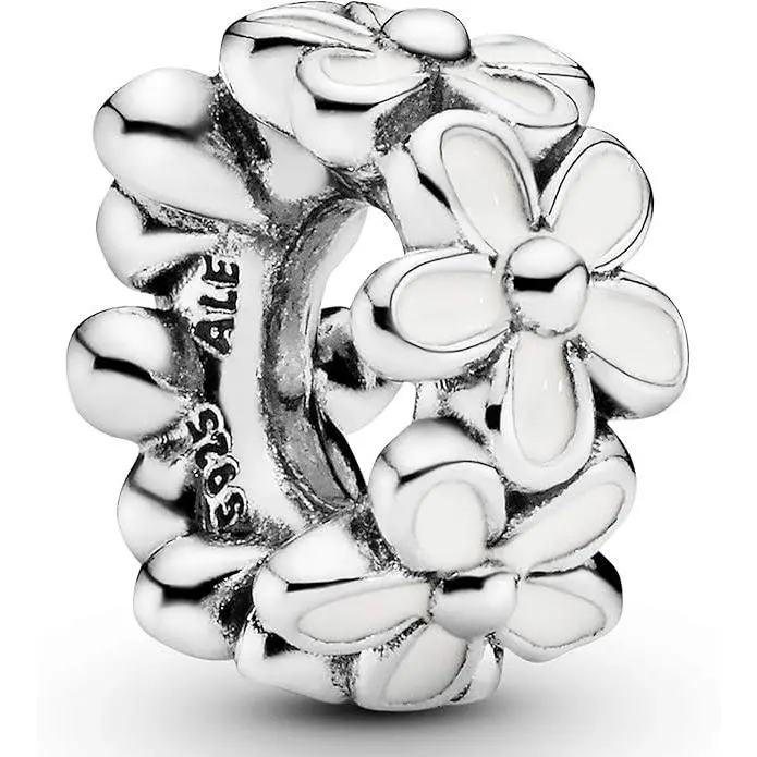 Darling Daisies Spacer - White Enamel - 791495EN12 by Pandora