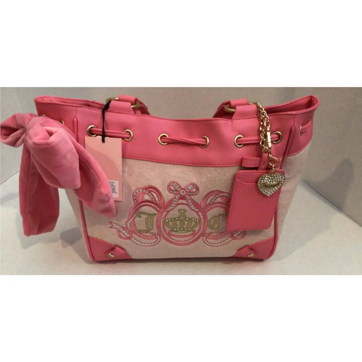 Juicy Couture Lovers Club Daydreamer Tote Bag Purse Pink Diamond Htf