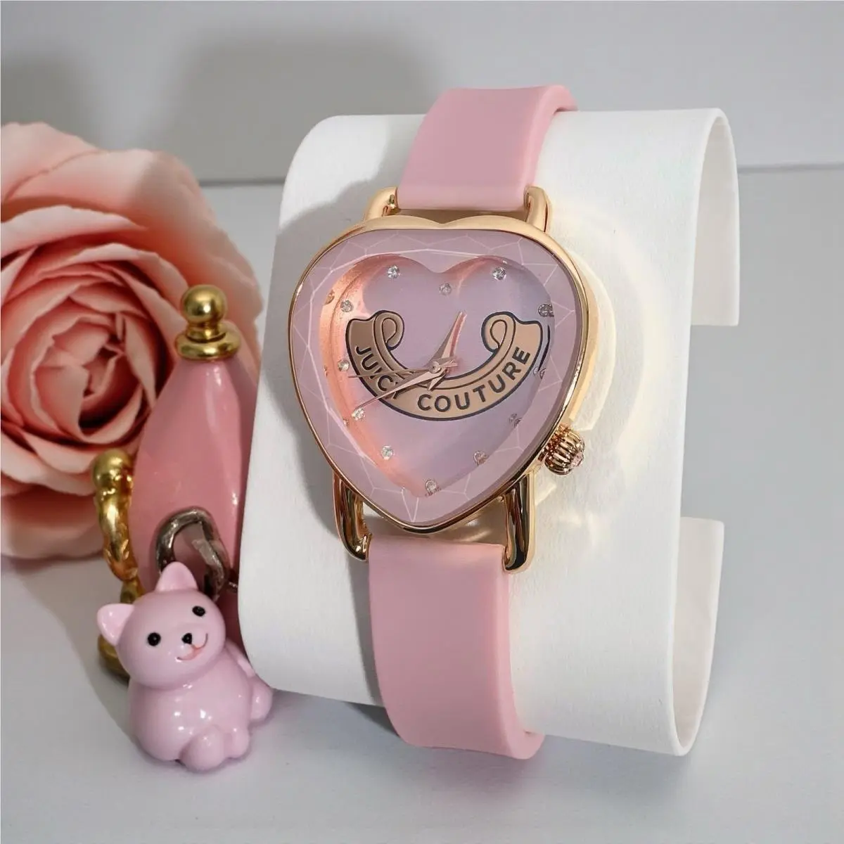 Juicy Couture Pink Logo Heart Ladies Fashion Watch
