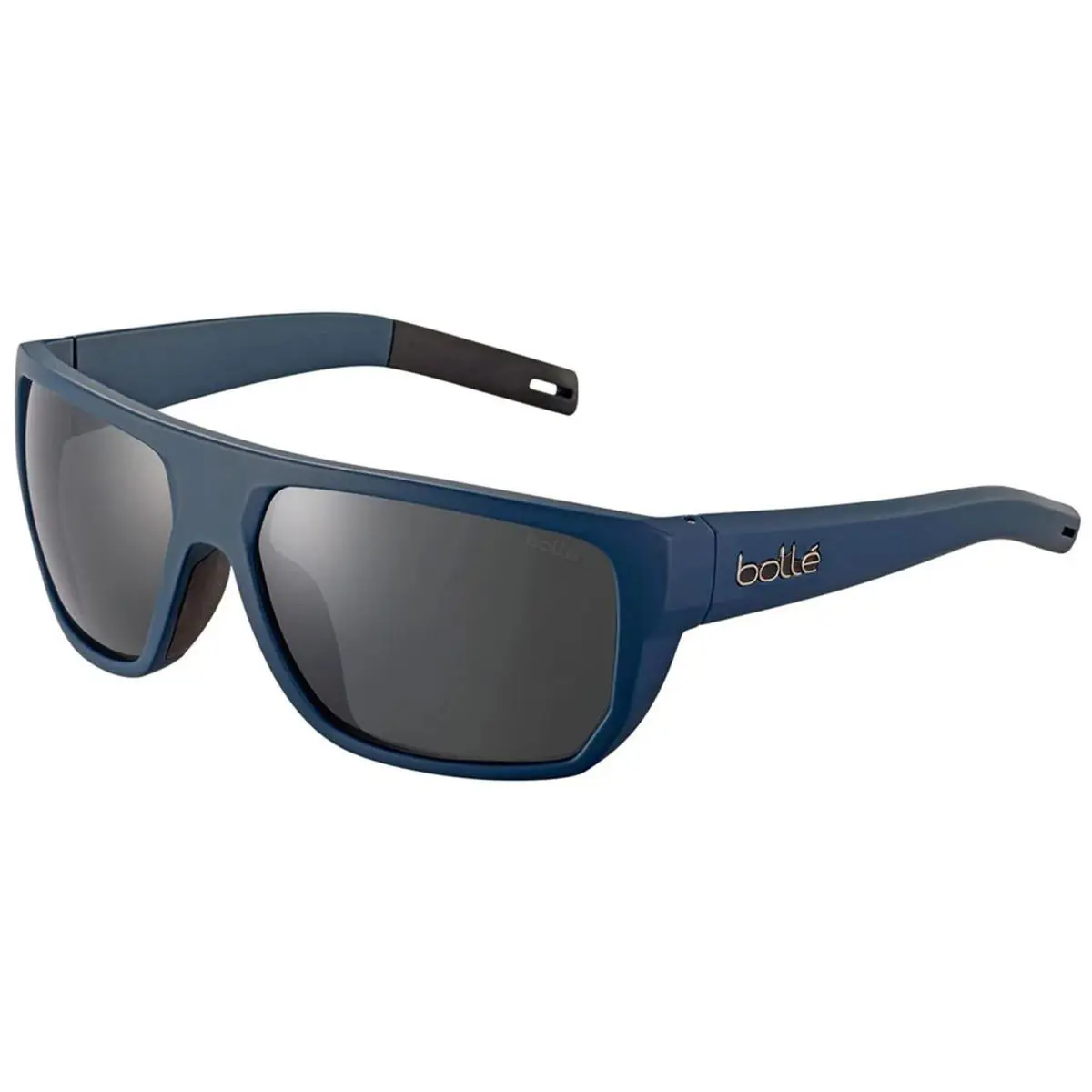 Bolle Vulture Polarized Navy Matte Square Sunglasses w Mirror Lens 12663 - Frame: Navy Matte, Lens: TNS Gun