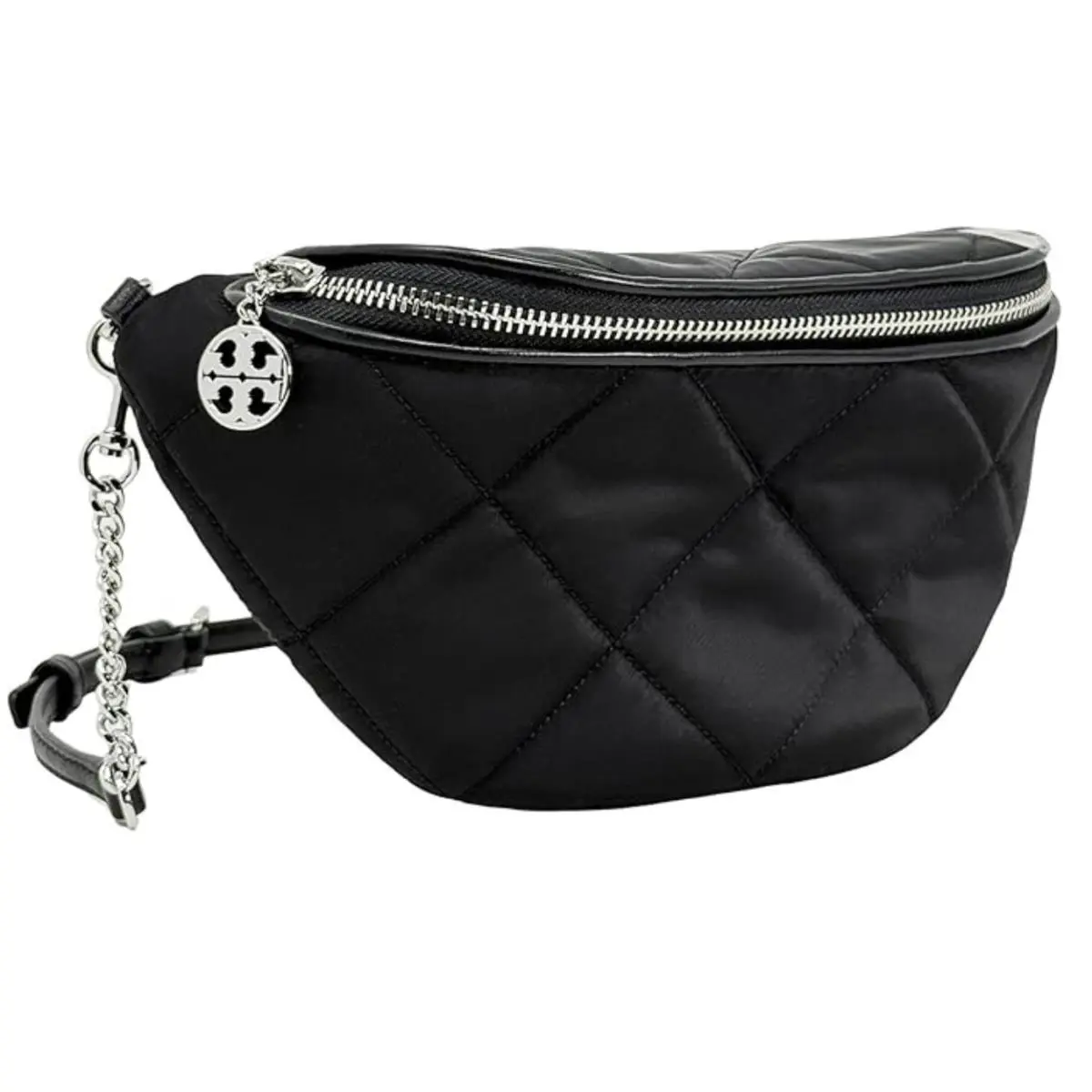 Tory Burch Willa Quilted Nylon Belt Bag Fanny Pack or Crossbody Bag - Handle/Strap: Black, Hardware: Silver, Exterior: Black