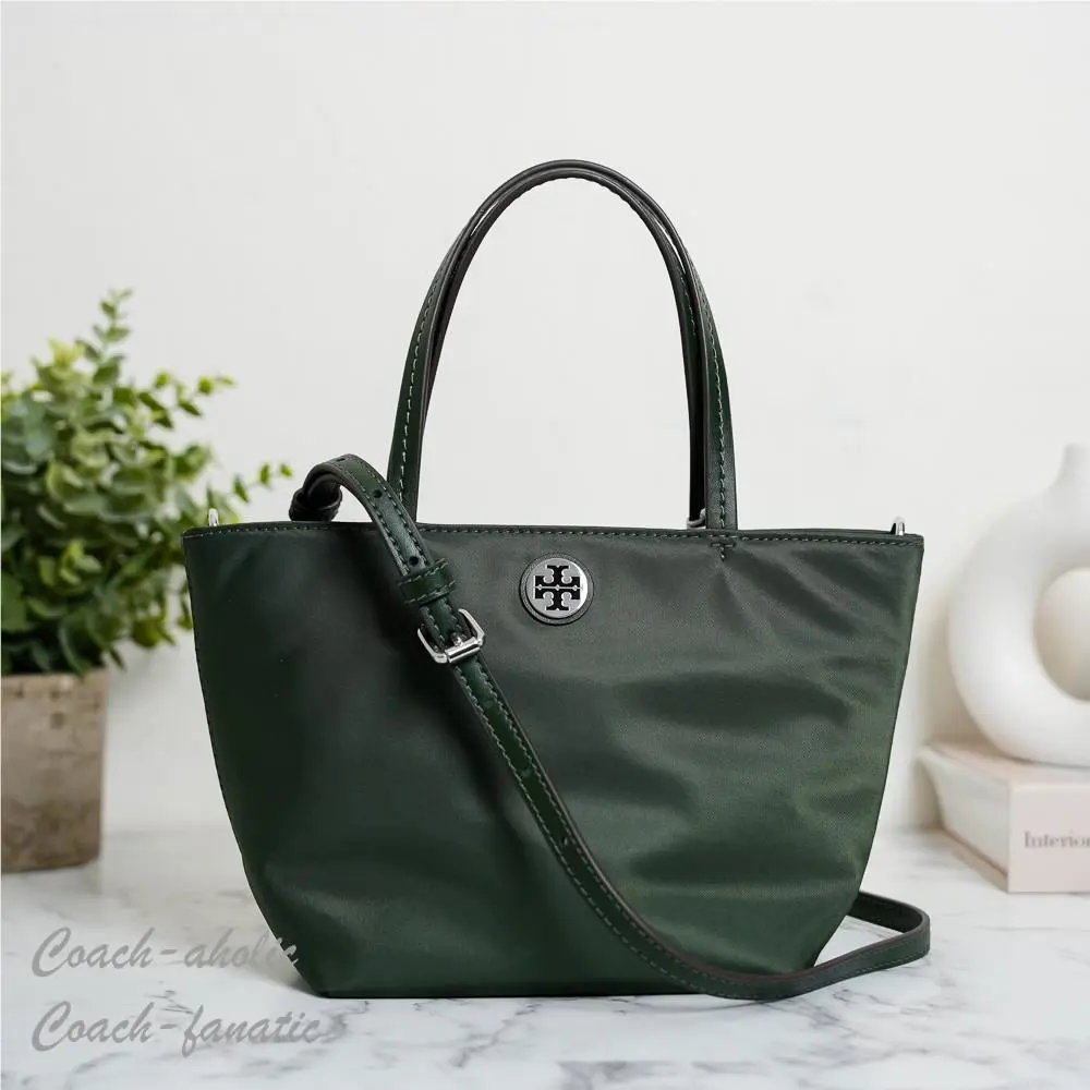 Tory Burch Nylon Mini Tote Crossbody in Basil 167913