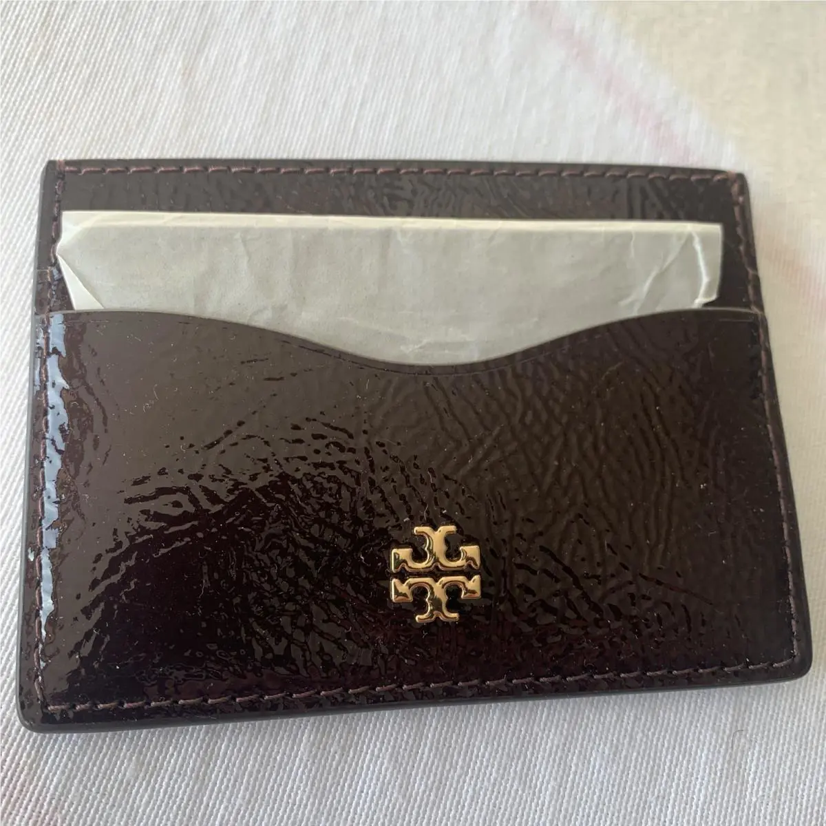 Tory Burch Emerson Crinkle Slim Card Case in Agnello
