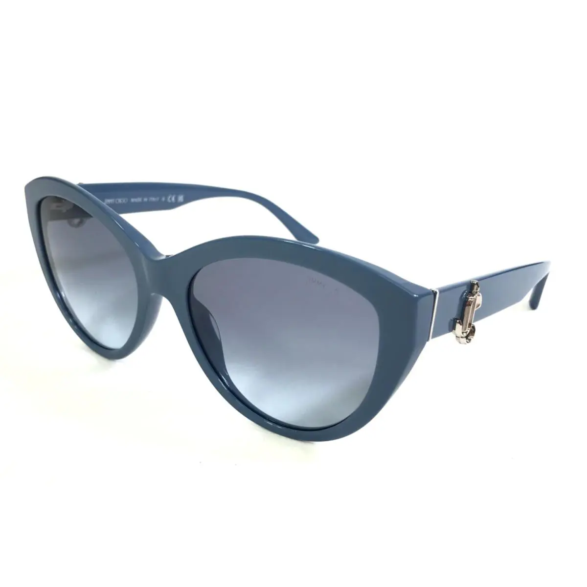 Jimmy Choo Sunglasses JC5007 5012/19 Shiny Blue Cat Eye w/ Blue Gradient Lenses