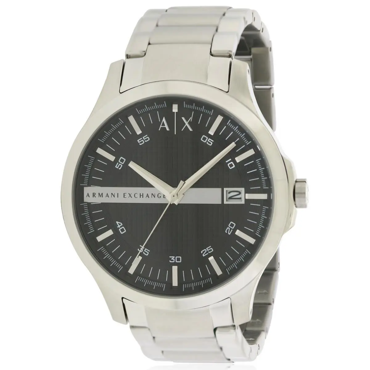 Armani Exchange Stainless Steel Black Dial 46MM Mens Watch