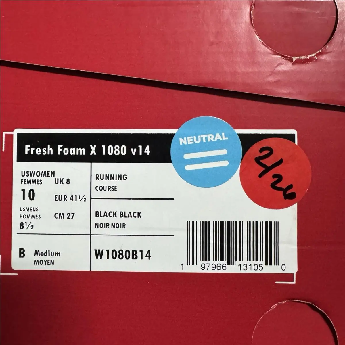 New Balance shoes - Fresh Foam X 1080 V14 - W1080B14 - Black 7