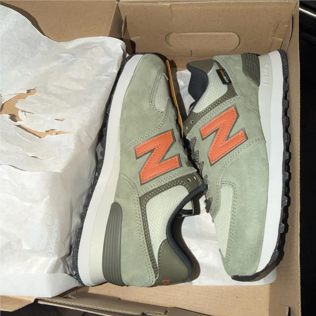 New Balance shoes - New Balance 574 - U574SOC - Dark Olivine/Orange, Manufacturer: Dark Olivine (UPC: 197376889893) 0
