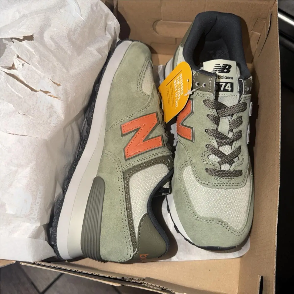 New Balance shoes - New Balance 574 - U574SOC - Dark Olivine/Orange, Manufacturer: Dark Olivine (UPC: 197376889893) 3