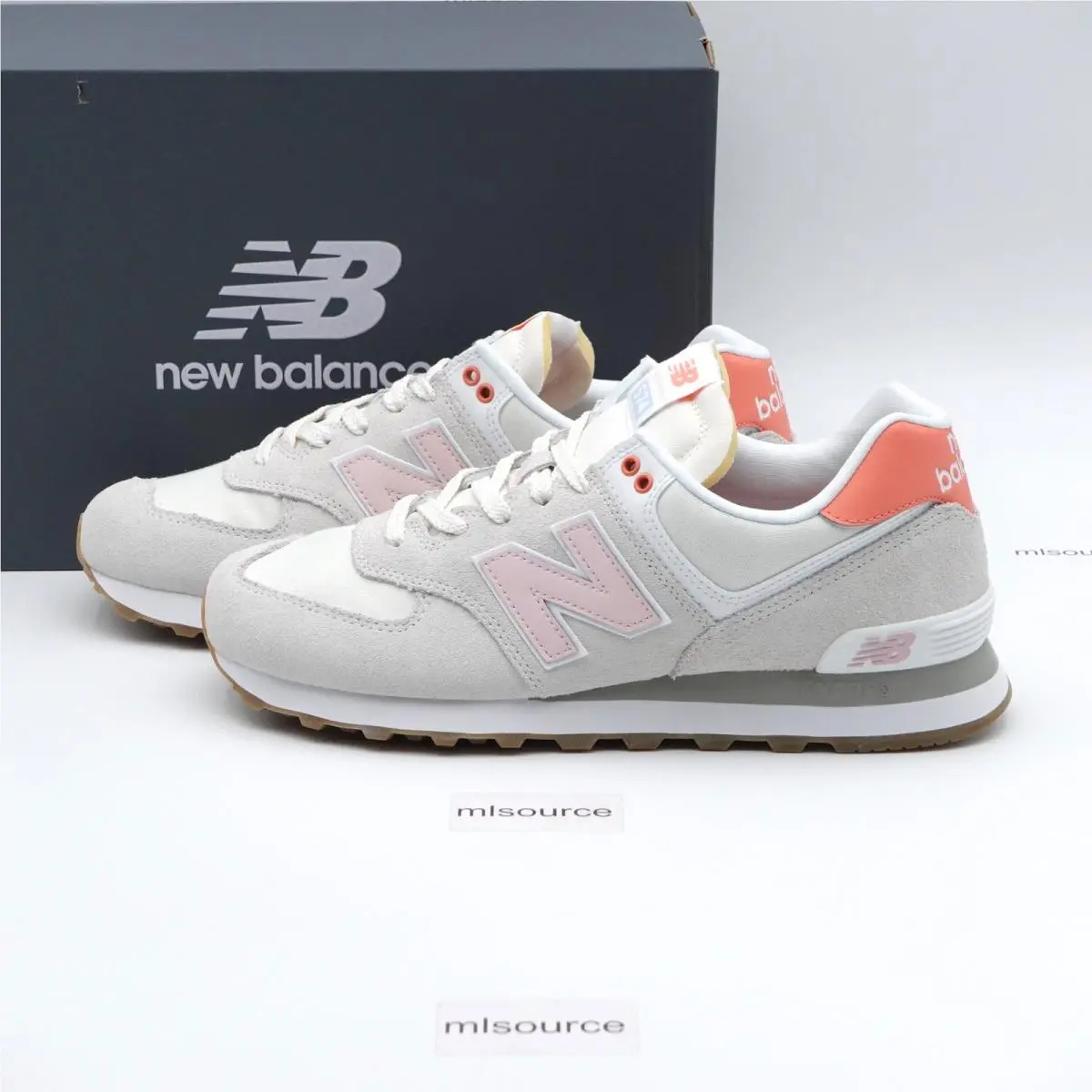 Size 6.5 Wide D Women`s New Balance 574 Suede Sneakers WL574IPK Reflection