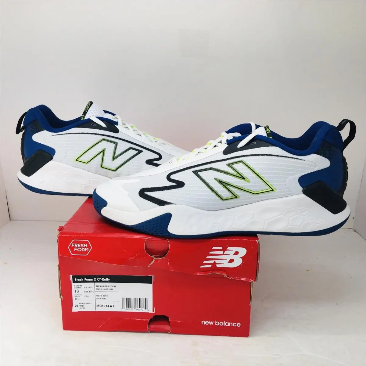 New Balance shoes - New Balance Fresh Foam - Fresh Foam - MCHRALW1 - White / Royal Blue / Black / Neon Green Accents 8