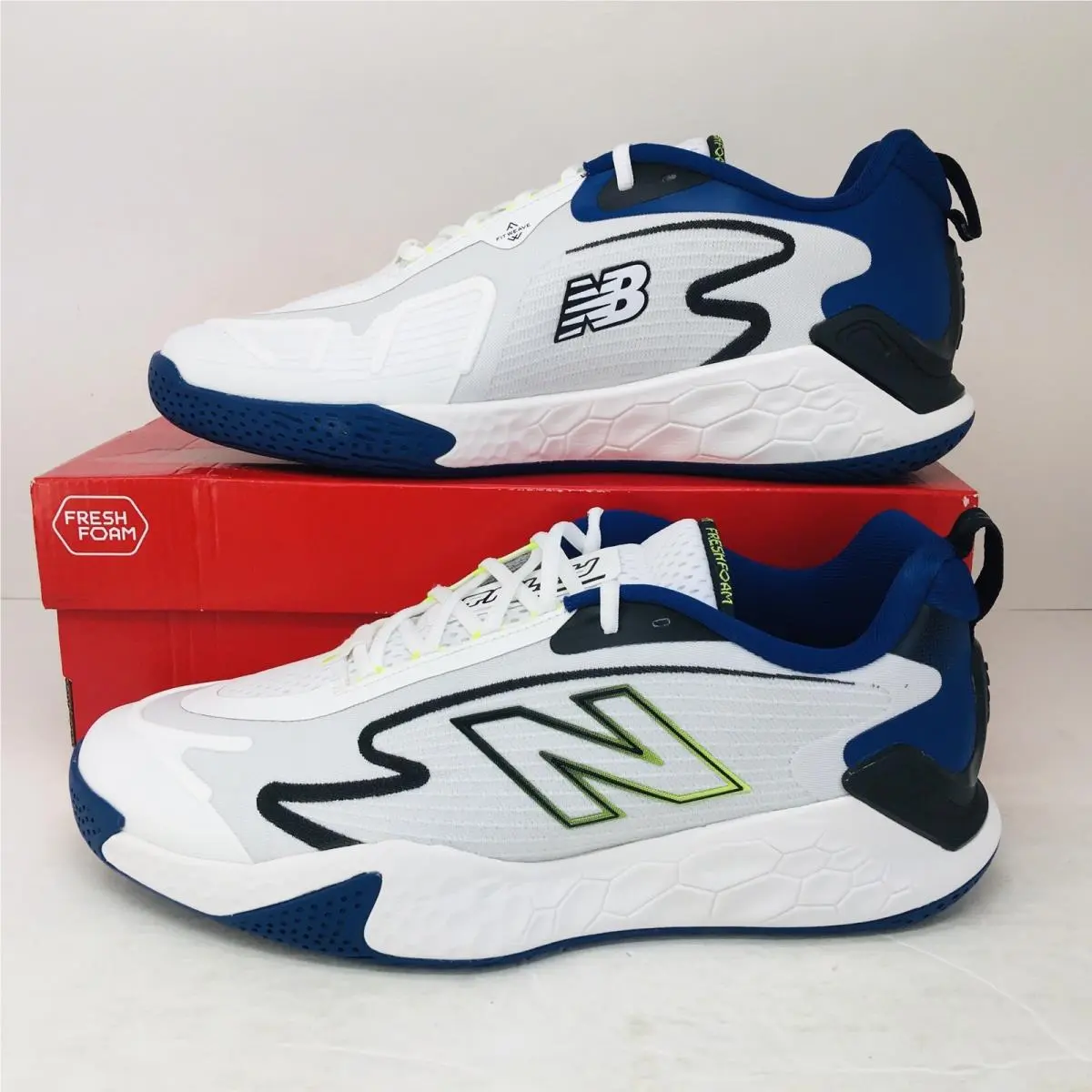 New Balance shoes - New Balance Fresh Foam - Fresh Foam - MCHRALW1 - White / Royal Blue / Black / Neon Green Accents 0
