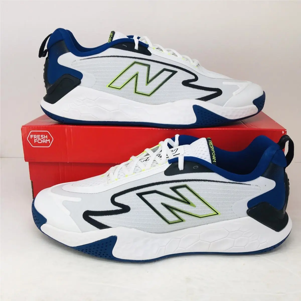 New Balance shoes - New Balance Fresh Foam - Fresh Foam - MCHRALW1 - White / Royal Blue / Black / Neon Green Accents 1