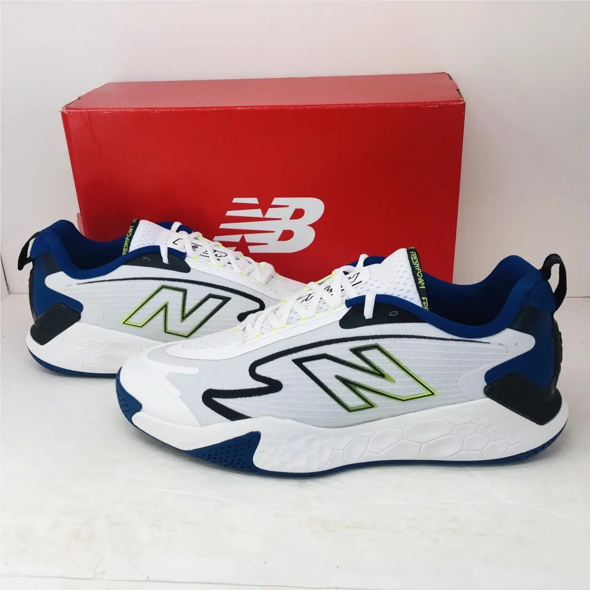 New Balance shoes - New Balance Fresh Foam - Fresh Foam - MCHRALW1 - White / Royal Blue / Black / Neon Green Accents 2
