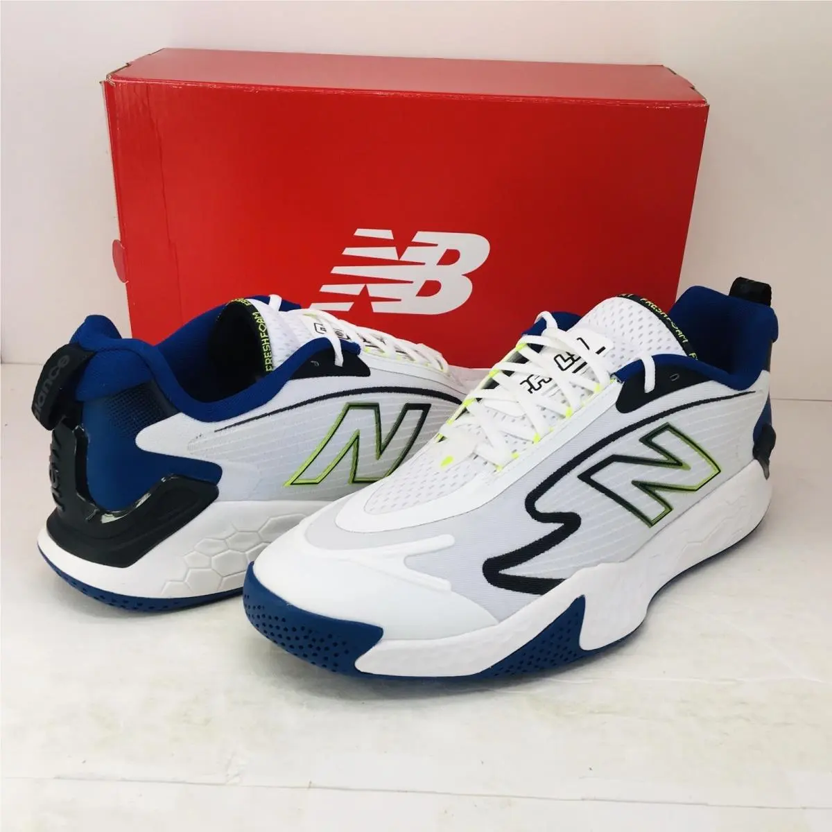 New Balance shoes - New Balance Fresh Foam - Fresh Foam - MCHRALW1 - White / Royal Blue / Black / Neon Green Accents 3
