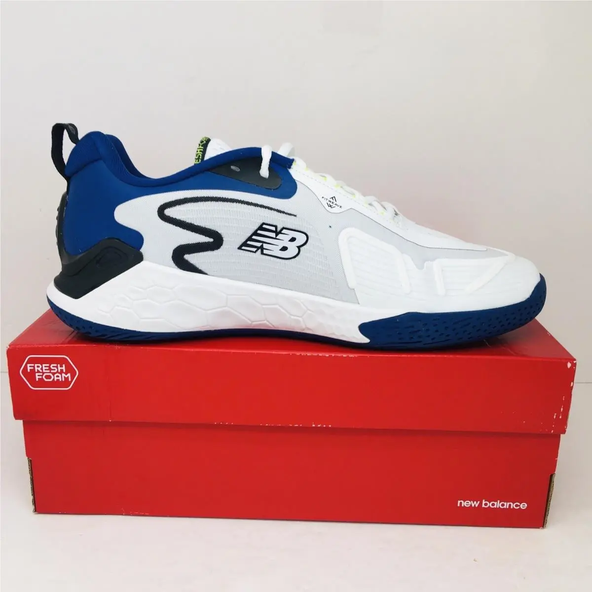 New Balance shoes - New Balance Fresh Foam - Fresh Foam - MCHRALW1 - White / Royal Blue / Black / Neon Green Accents 5