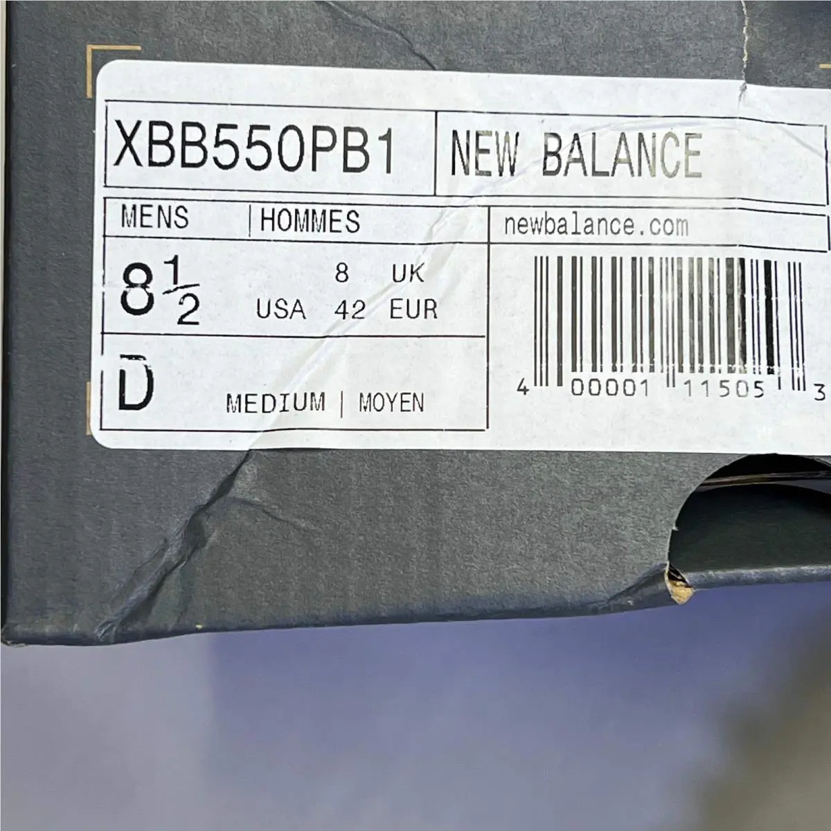 New Balance shoes - XBB550PB1 - XBB550PB1 - White (UPC: 400001115053) 9