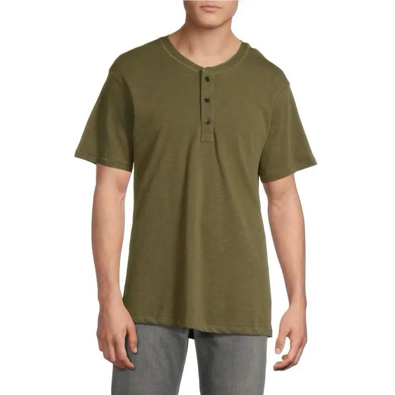 Rag Bone Classic Slub Jersey Henley In Dark Army Size: Medium
