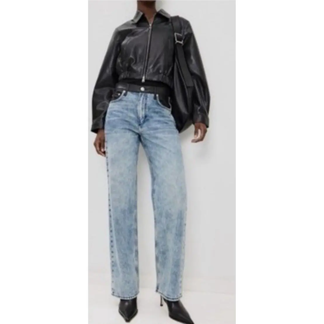 Rag Bone Lefferts Shea Combo High Rise Relaxed Straight Jeans Women`s 34