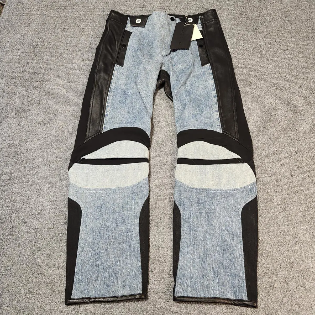 Rag Bone Banx Pants Womens 2 Denim Lamb Leather Cropped Moto