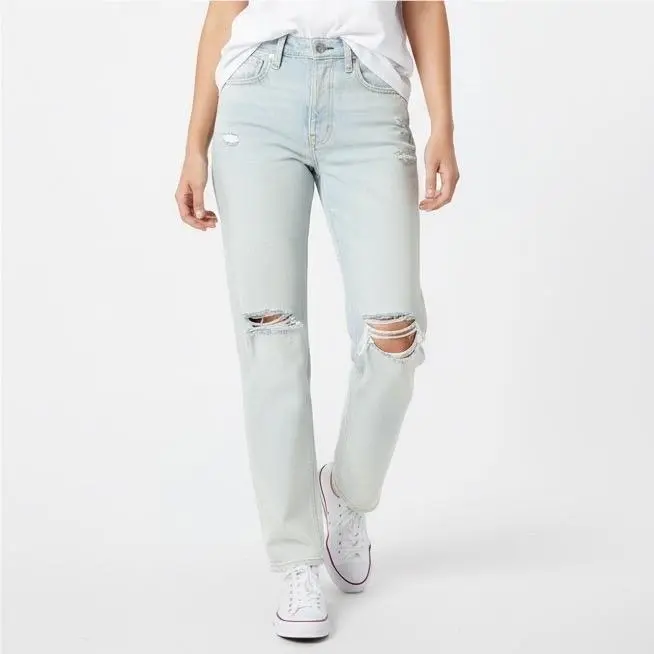Rag Bone York Jeans Womens 23 Blue Denim Cotton Distressed Mid Rise Comfy