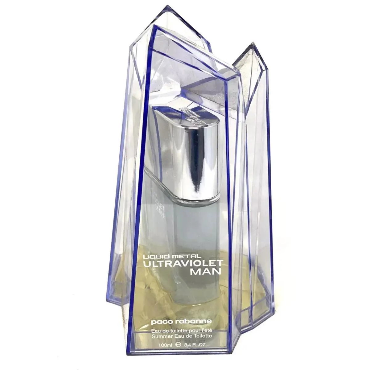 Liquid Metal Ultraviiolet Man By Paco Rabanne 3.4oz Eau De Toilette Spray+nib