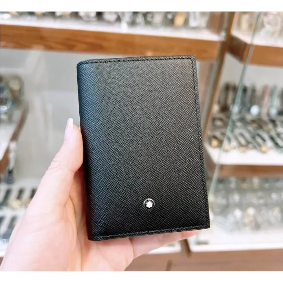 Montblanc Sartorial 4CC Card Holder Mini Wallet Black Leather – Made in Italy