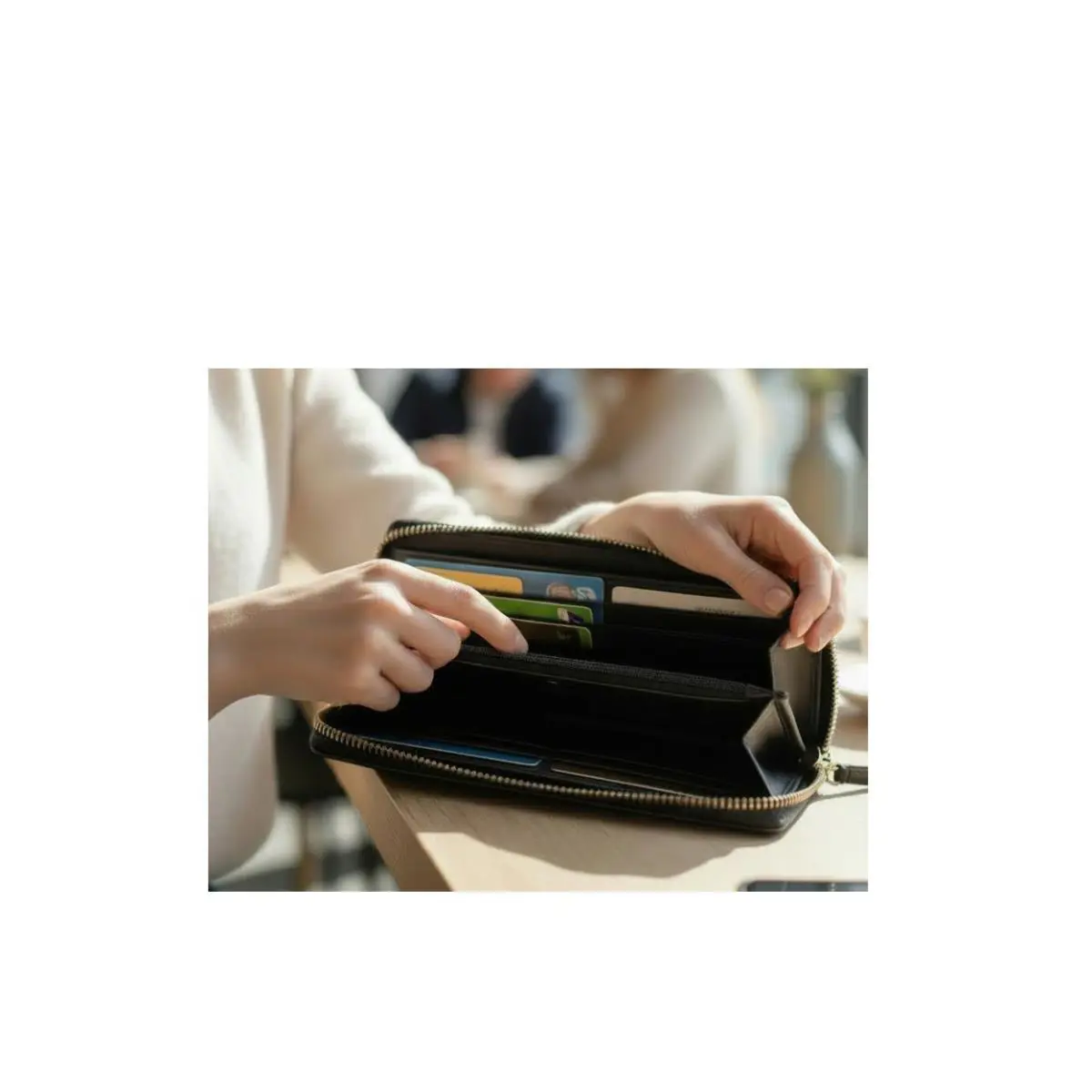 Kate Spade Large Pebbled Leather Zip Around Wallet in Black - Pockets Galore