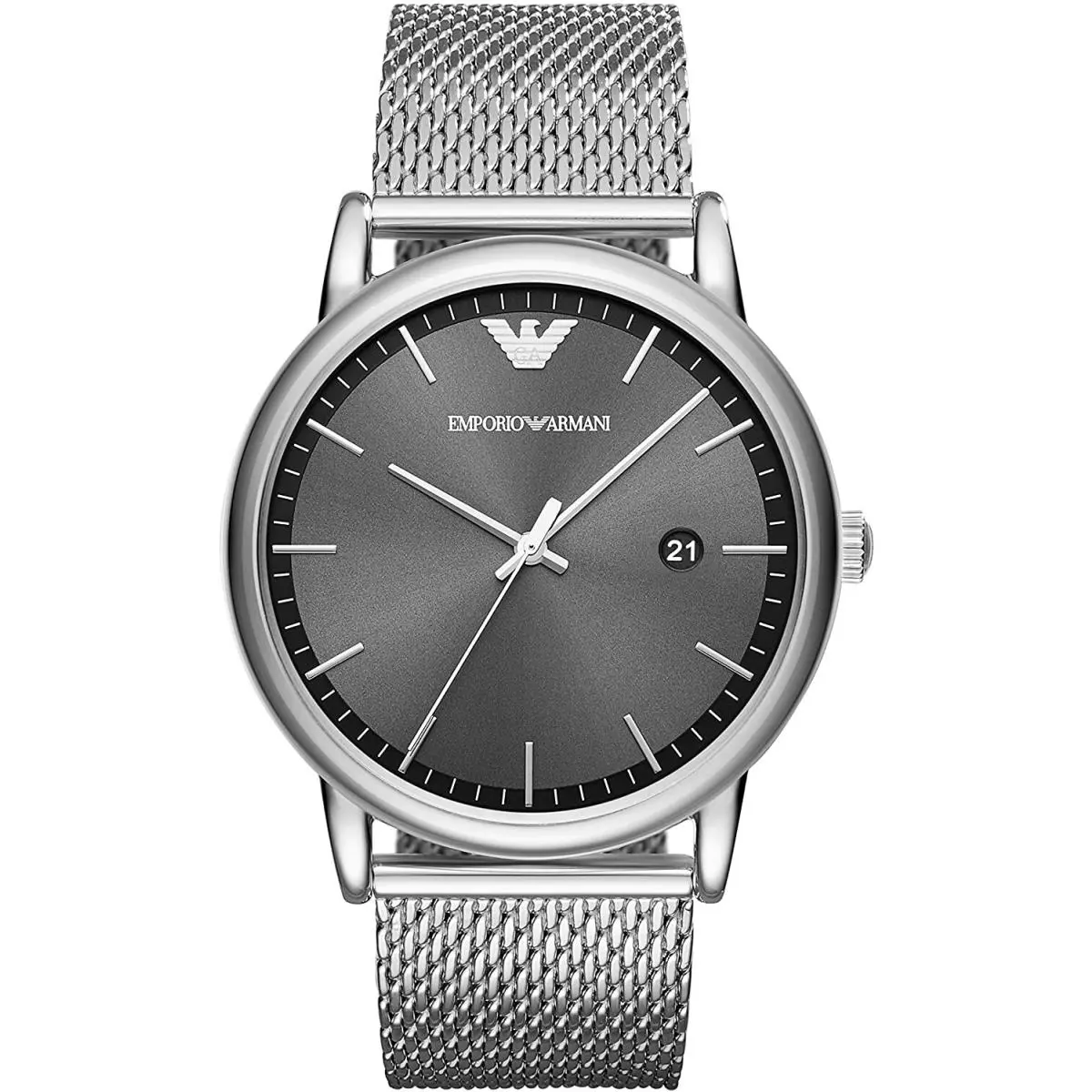 Emporio Armani AR1106 9 Men`s Dress Stainless Silver-tone Light Gray Dial 50m