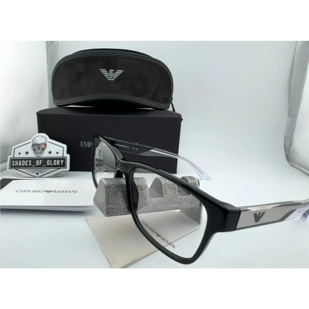 Emporio Armani EA 3239 5017 Black Eyeglasses Frames Full Rim 55MM