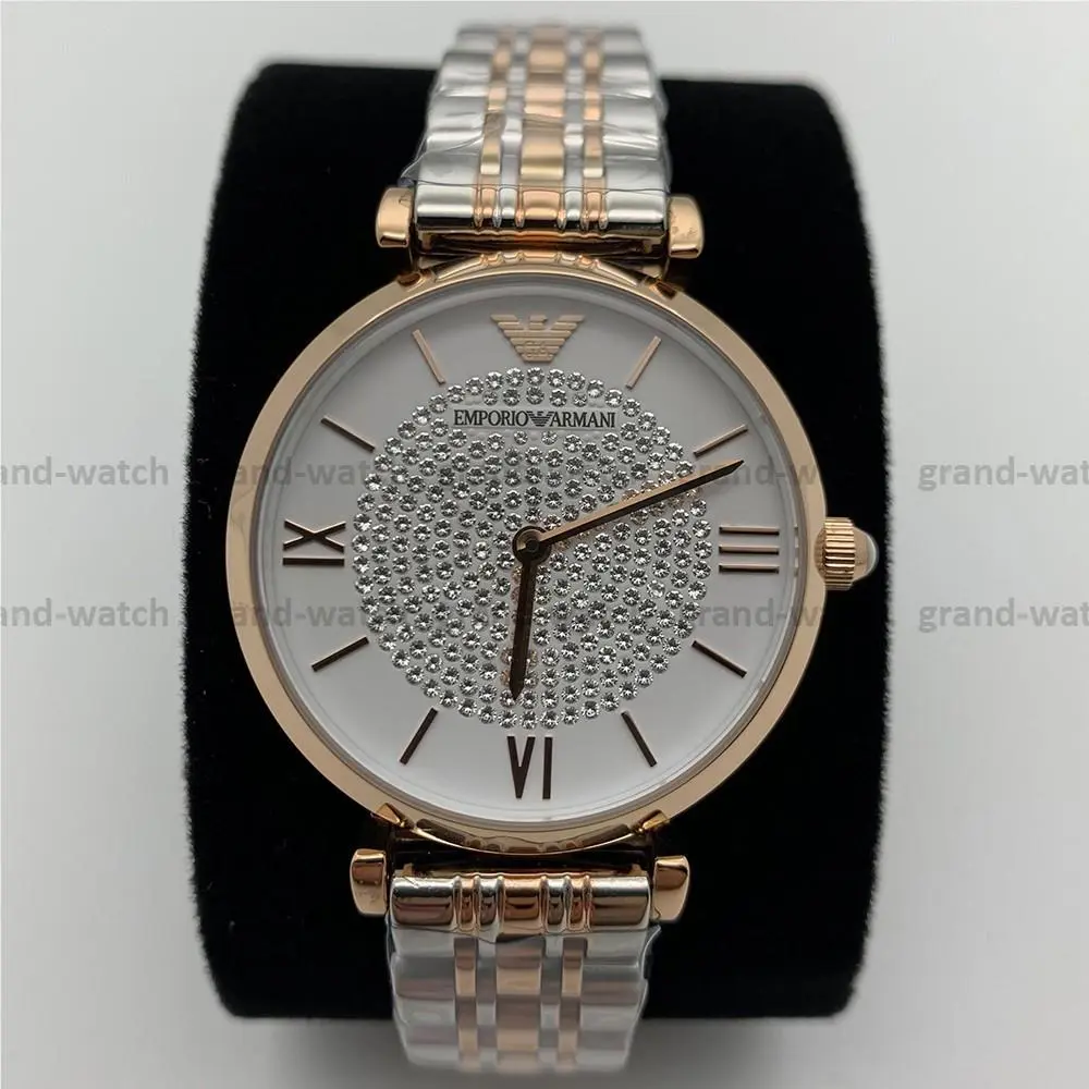 Emporio Armani AR1926 Crystal Pave Dial Two-tone Stainless Steel Ladies Watch