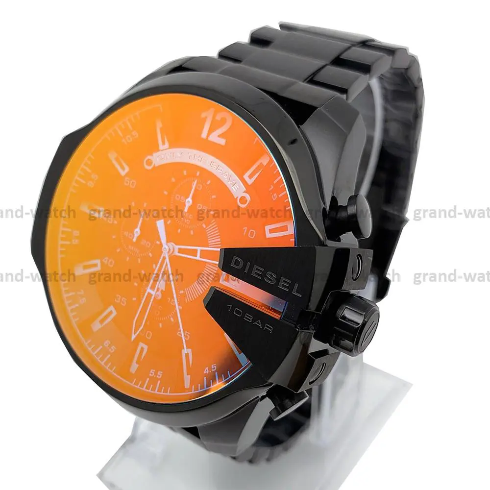 Diesel DZ4318 Mega Chief Chronograph Dial Black Stainless Steel Band Men`s Watch