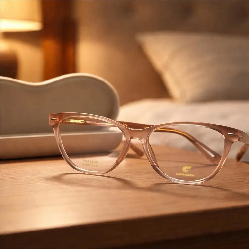 Carrera 3020 690 Beige Cat Eye Eyeglass Frames Elegant 53-16-140 w/ Case