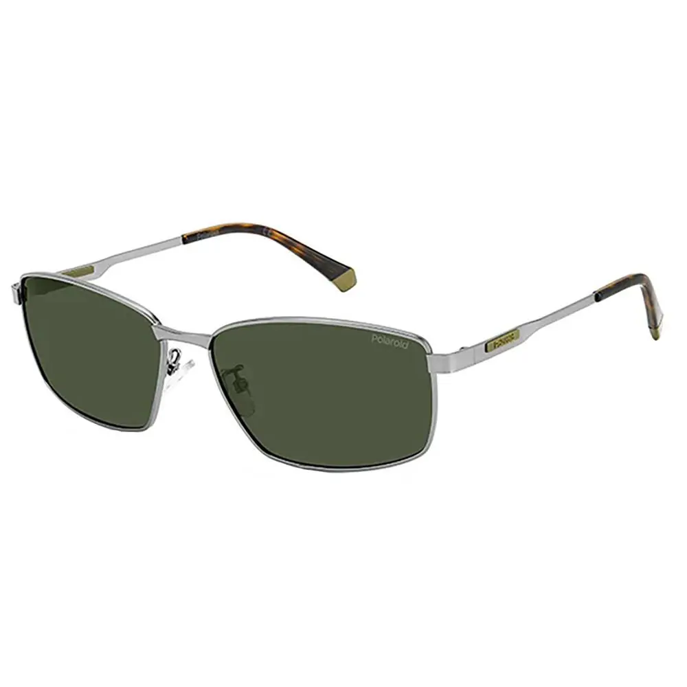 Polaroid Pld 2137/G/S/X R81_UC Matte Ruthenium Metal Sunglasses Green Polarized - Frame: Gray, Lens: Green