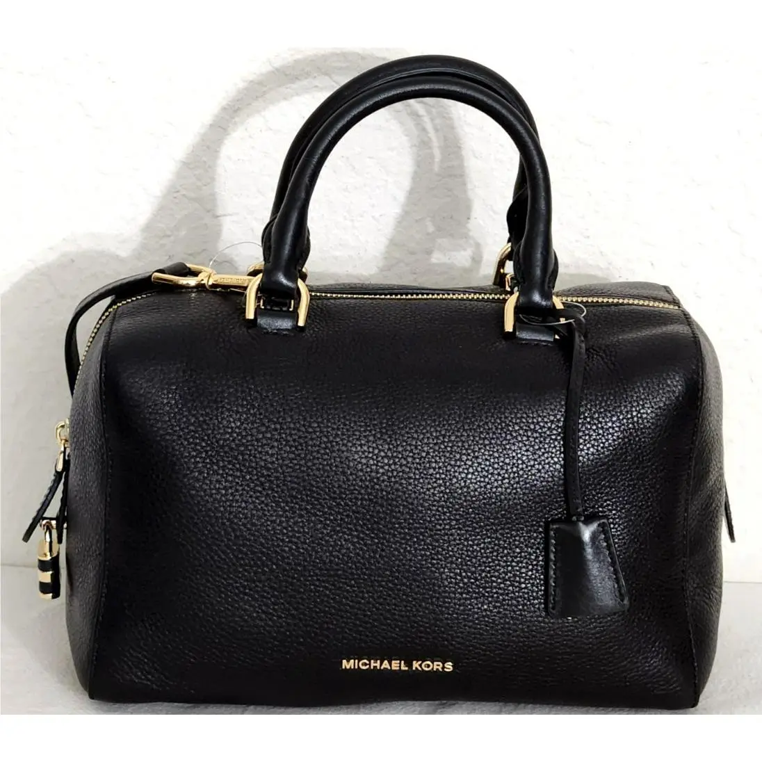 Kirby Black Leather Gold Med Satchel Bag /or Fulton Wallet Bag by Michael Kors