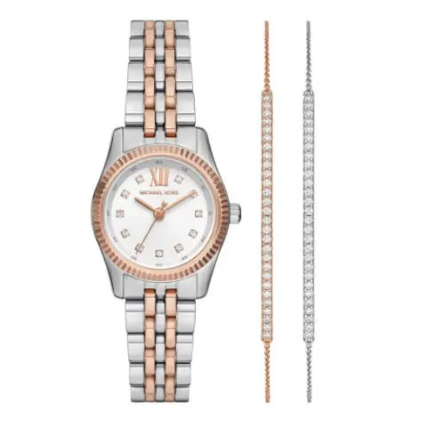 Michael Kors Lexington Set White Dial 26MM Women`s Watch Set MK4817SET
