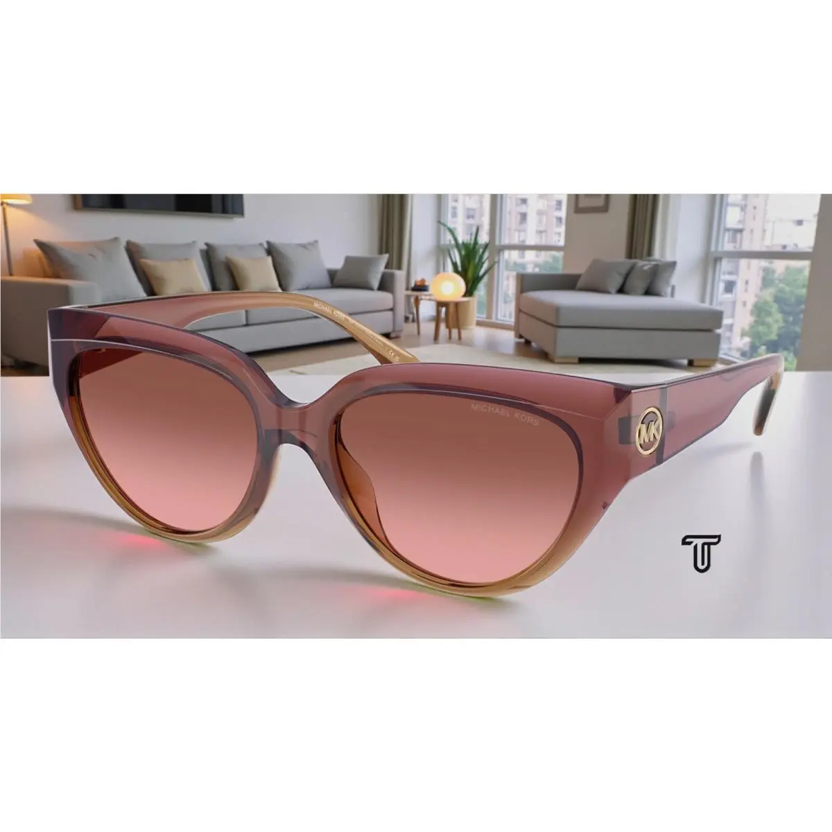 MK2241U 325611 Boca Raton Dusty RS Brown Grad 55 Women`s Sunglasses by Michael Kors
