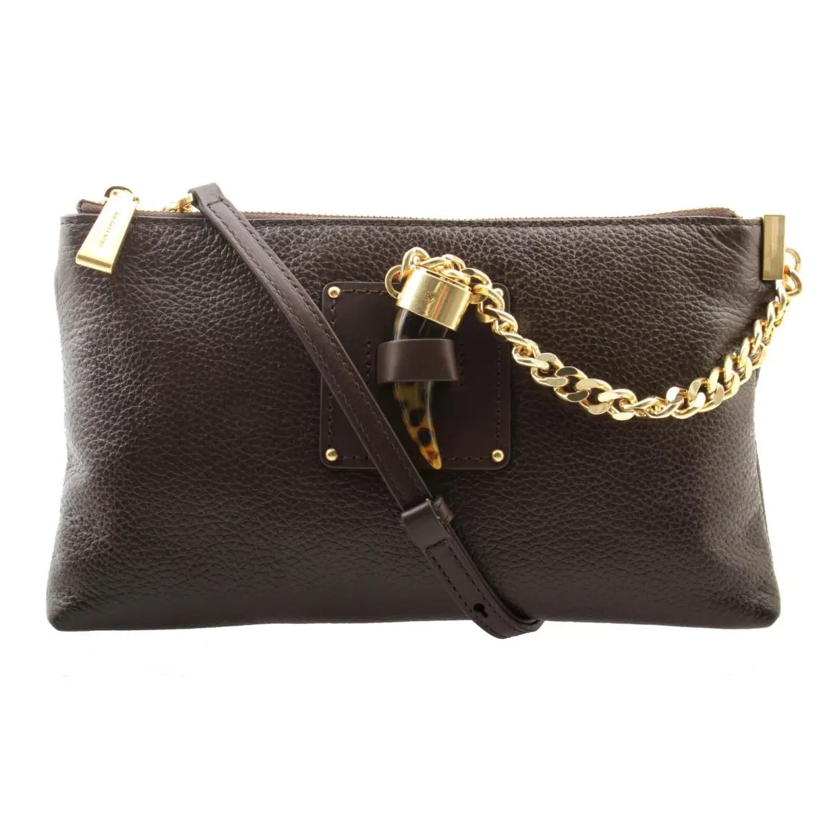 Michael Kors James Pebble Leather Clutch Coffee Handbag 32F6AJYW3L