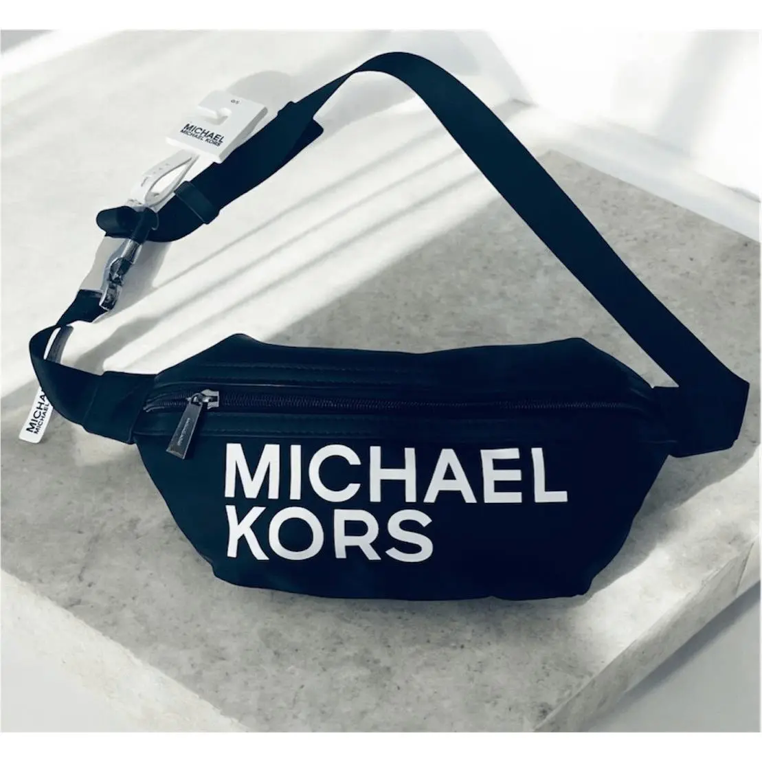Gorgeous Michael Kors Signature Sling Bag Fanny Pack with Silver Hardware