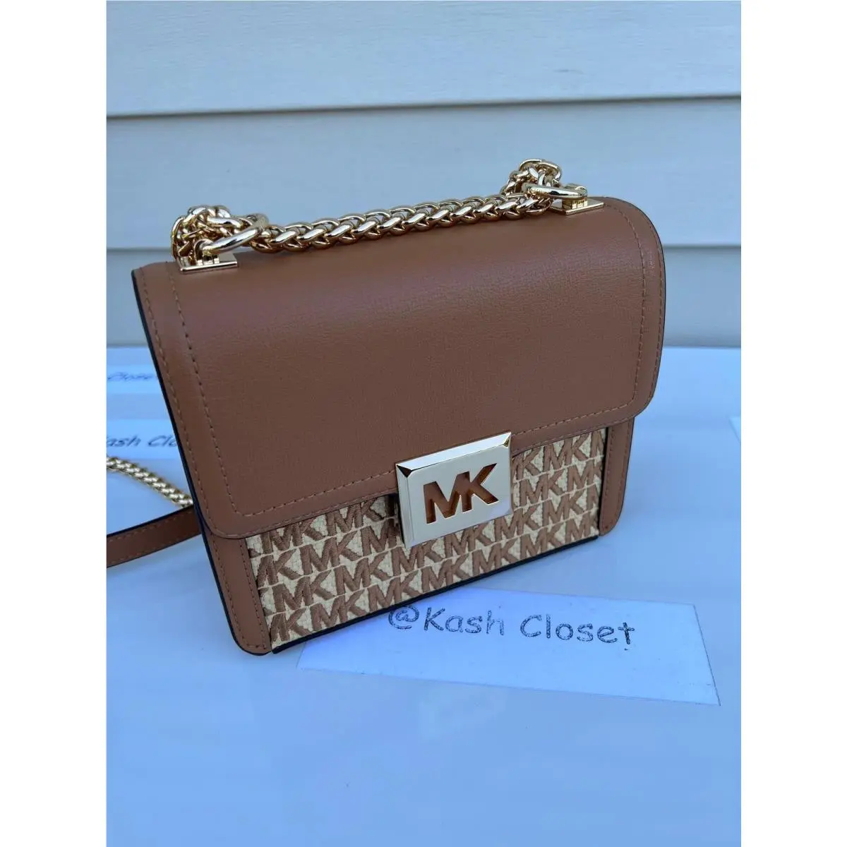Michael Kors Shoulder Crossbody Bag Sonia Small Square Purse MK Signature