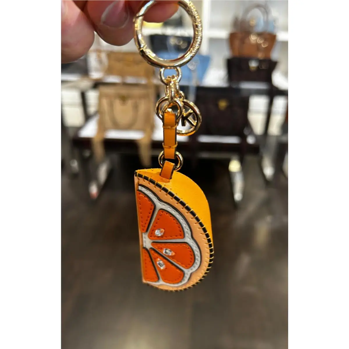 Michael Kors Rad Orange Giftable Bag Charm Keyfob Key Chain MK