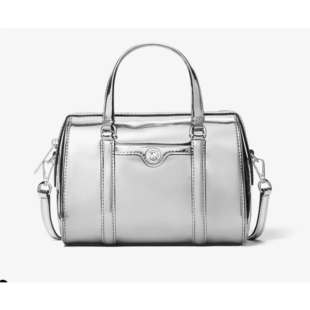 Michael Kors Jet Set Small Duffel Crossbody Bag Silver